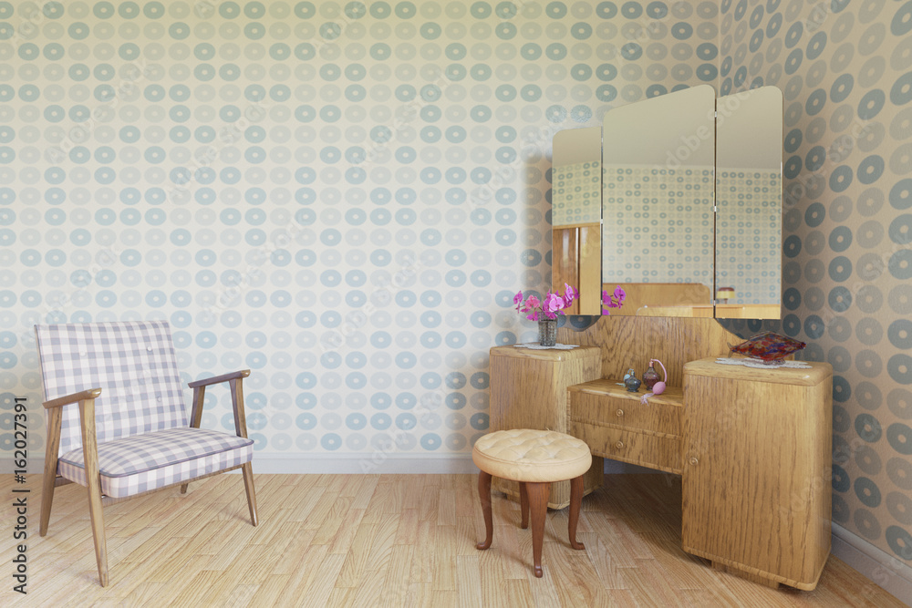 Clean interior - Modern PRL #3D Render  - obrazy, fototapety, plakaty 