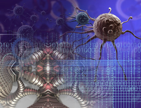 3d rendering - cancer cell in the future