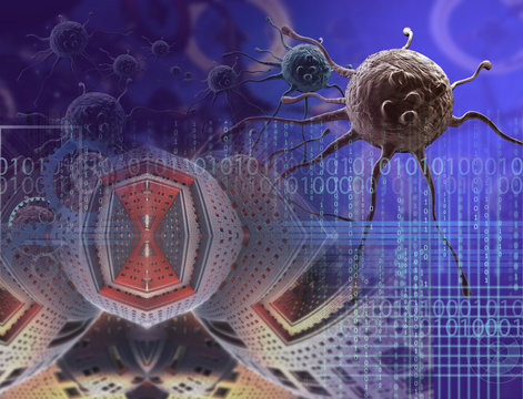 3d rendering - cancer cell in the future