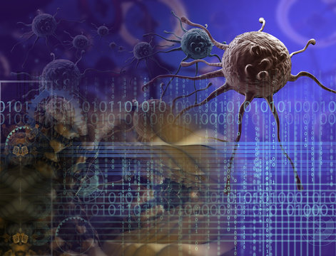 3d rendering - cancer cell in the future