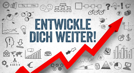 Wall Mural - Entwickle Dich weiter! / Wall / Symbols / Arrow