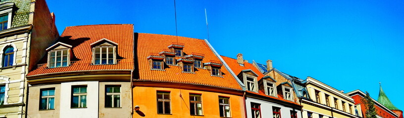 Wall Mural - Panoramic view of old part of Riga, Latvia 