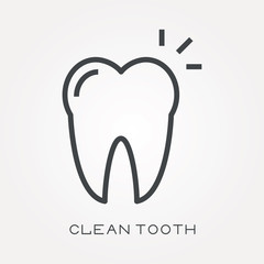 Wall Mural - Line icon clean tooth