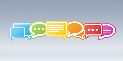 Wall Mural - Colorful chat bubbles 3D rendering