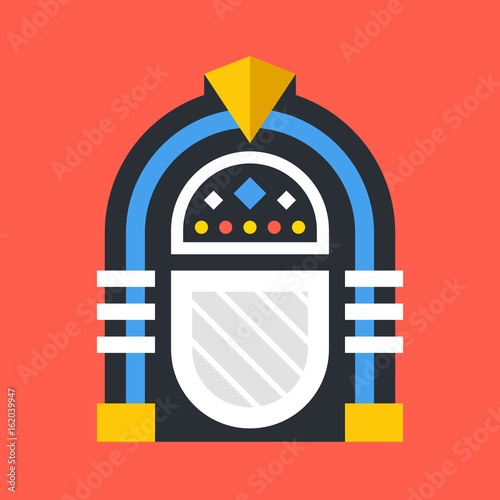 Download Vector jukebox icon. Retro jukebox. Flat design vector ...