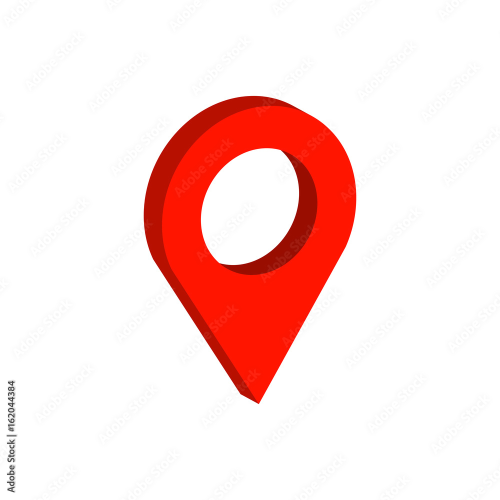 Map Pointer symbol. Flat Isometric Icon or Logo. 3D Style Pictogram for ...