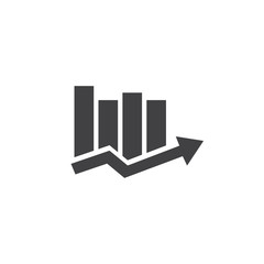 Poster - Graph icon in black on a white background. Vector illustration