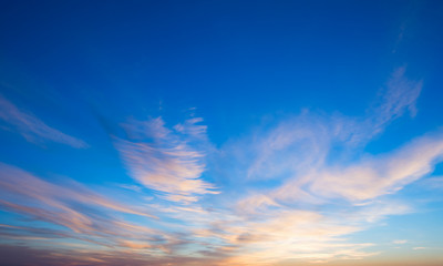 Vivid sky illuminated by the sunset