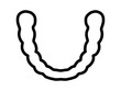 Clear orthodontic dental teeth retainer line art icon for medical apps and websites
