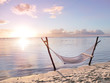 canvas print picture - Hammock in the sunset