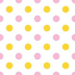 Wall Mural - Vector Seamless Pattern with Polka Dot. Seamless Pattern for Baby Girl Shower.