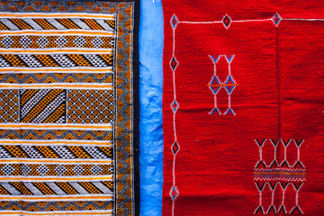 craft market and bazaar stores in the streets of Chefchaouen - Morocco