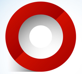 Poster - 3d abstract circle icon with transparent shadow. Circle icon, circle logo