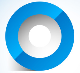 Leinwandbilder - 3d abstract circle icon with transparent shadow. Circle icon, circle logo