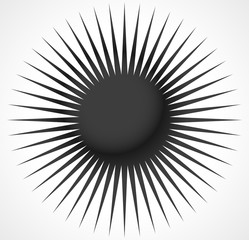 Aufkleber - abstract design element with radial lines. circular shape in radiating fashion