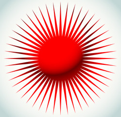 Poster - Abstract starburst, sunburst design element. Illustration with sun-like shape. Radial, radiating lines
