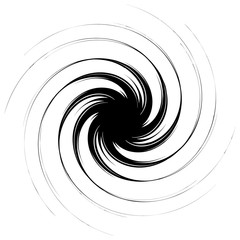 Aufkleber - Swirl, twirl shape. Abstract geometric spiral isolated on white