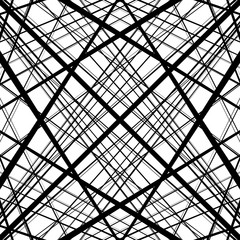 Leinwandbilder - Repeatable, tileable background with random, irregular lines. Seamless pattern of mesh, grid of lines. Abstract geometric texture.