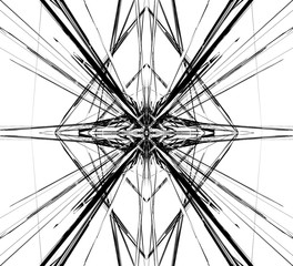 Poster - Mirrored grid, mesh abstract geometric pattern / element
