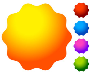 Poster - Button, badge element in several color. Blank button backgorund