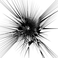 Poster - Radial lines, rays with distortion. Abstract geometric element.