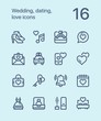 © Vladimir Didenko - Outline Wedding, dating, love icons for web and mobile design pack 2