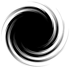 Poster - Radial lines with rotating distortion. Abstract spiral, vortex shape, element
