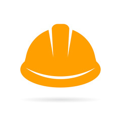 Yellow construction hard hat icon