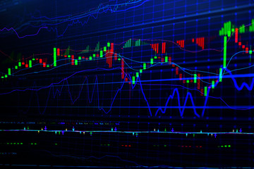 Wall Mural - Candle stick graph chart of stock market investment trading