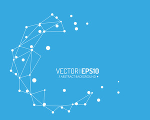 Aufkleber - Future design background for business presentation. Blue globe with lines and dots. Connection concept.