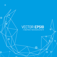 Aufkleber - Future design background for business presentation. Blue globe with lines and dots. Connection concept.