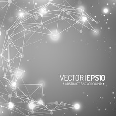 Aufkleber - 3d geometric vector background for business or science presentation.