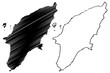 Greek island Rhodes map vector illustration, scribble sketch  Rhodes island