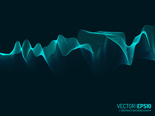 Aufkleber - Blue wave vector background for business presentation, brochure or flyer