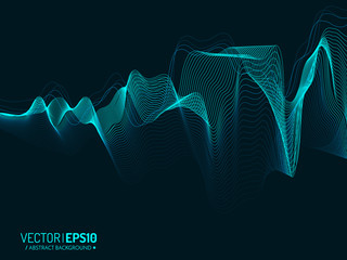 Aufkleber - Blue wave vector background for business presentation, brochure or flyer
