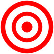 Target consisting of red and white concentric circles
