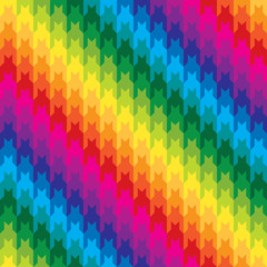 Canvas Print - Classic Hounds Tooth Pattern in Rainbow Colors
