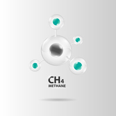 Wall Mural - methane molecule model vector