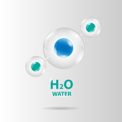 Wall Mural - water molecule model vector