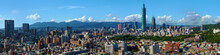 Wide Panorama Of The Center Of Taipei City, Capital Of The Country Of Taiwan