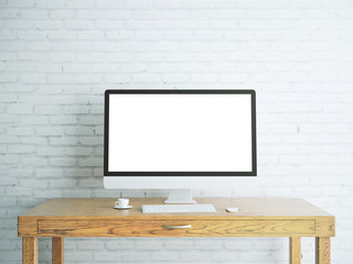 Poster - Empty white pc front