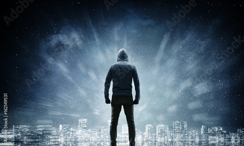 Fotografía Silhouette of man in hoody