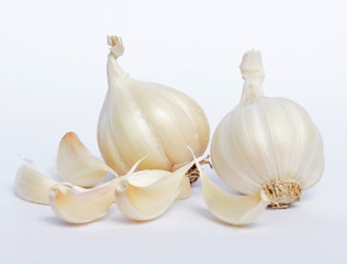 Fresh garlic isolated on white background 