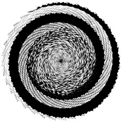 Poster - Element, pattern with wavy, distorted lines. Abstract geometric illustration in black and white