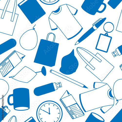 Fotografía Seamless pattern with promotional gifts and souvenirs