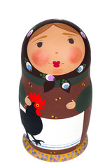 Wall Mural - Russian doll Babushka Matrioshka isolated on white