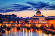 © Ivan Kurmyshov - View to bridge and Vatican City at sunset. Rome, Italy