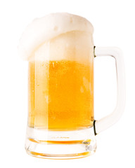 Wall Mural - Cold beer in glass isolated on a white background.