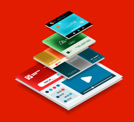 Wall Mural - Vector web site page design development concept