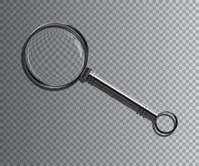 Vector Realistic Monocle Isolated On Transparent Background.